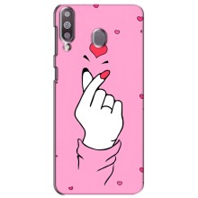 Чехол с принтом для Samsung Galaxy M30 (M305) (AlphaPrint - Знак сердечка) – Знак Love