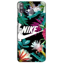 Силіконовый Чохол на Samsung Galaxy M30 (M305) з картинкою НАЙК – Квітковий Nike