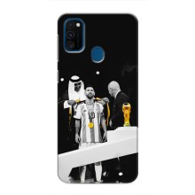 Чехлы для Samsung Galaxy M30s (M307) (Leo чемпион) (AlphaPrint) (Месси в накидке)