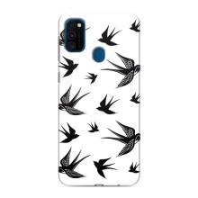Чехол с птицами на Samsung Galaxy M30s (M307) (VPrint) (Ласточки)