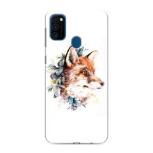 Чехлы с картинкой Лисички для Samsung Galaxy M31 (VPrint) (Лисичка в цветочках)