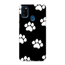 Чехлы с собаками для Samsung Galaxy M31 (VPrint) (Следы собаки)