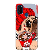 Чехлы с собаками для Samsung Galaxy M31 (VPrint) (Собачка в шапке)