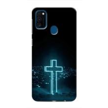 Чехол для Samsung Galaxy M31 (AlphaPrint) - (Христианские) (Крест и город)