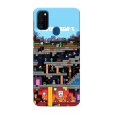 Чехол Майнкрафт на Samsung Galaxy M31 (AlphaPrint) Minecraft (фон Minecraft)