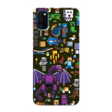 Чехол Майнкрафт на Samsung Galaxy M31 (AlphaPrint) Minecraft (Коллаж Майнкрафт)