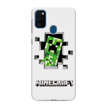 Чехол Майнкрафт на Samsung Galaxy M31 (AlphaPrint) Minecraft (крипер Майнкрафт)