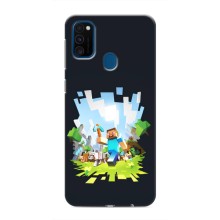 Чехол Майнкрафт на Samsung Galaxy M31 (AlphaPrint) Minecraft (персонажи Minecraft)