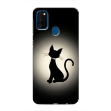 Чехол с принтом для Samsung Galaxy M31 (AlphaPrint) Модные коты (Силуэт котика)