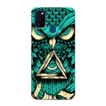 Чехол с птицами на Samsung Galaxy M31 (VPrint) (Сова с глазом)