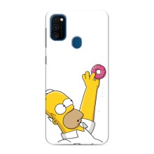 Чехол с Симпсонами для Samsung Galaxy M31 (VPrint) (Гомер с пончиком)