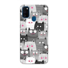 Чехол с милыми котиками на Самсунг М31 (Коллаж с котами)