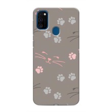 Чехол с рисунком кот на Samsung Galaxy M31 (Лапы и усы)