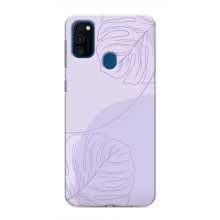 Чехол цветочный дизайн для Samsung Galaxy M31 – Монстера фиолетовая