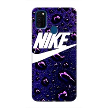 Чехол с логотипом Найк на Samsung Galaxy M31 – Найк на фиолетовом