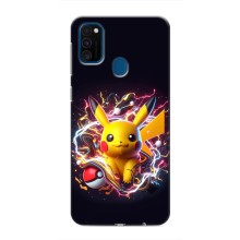 Чехол с Пикачу на Samsung Galaxy M31 (Пикачу с мячом)