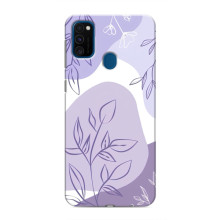 Силиконовый чехол с принтом в цветах на Samsung Galaxy M31 – Фиолетовый дизайн