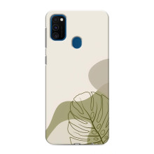 Силиконовый чехол с принтом в цветах на Samsung Galaxy M31 – Монстера зелёная