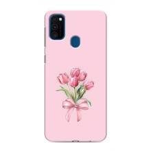 Чехол с розовым рисунком для Samsung Galaxy M31 (Букет цветов)