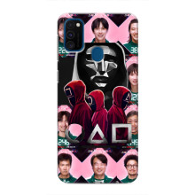 Чехол Гра в кальмара для Samsung Galaxy M31 – Персонажи игры кальмара