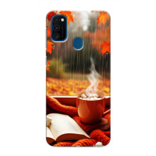 Чехол с уникальным дизайном «Осень с кофе» для Samsung Galaxy M31 – Кофе и дождь
