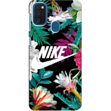 Силіконовый Чохол на Samsung Galaxy M31 з картинкою НАЙК – Квітковий Nike