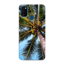 Силиконовый чехол с КАРТИНКАМИ лето для Samsung Galaxy M31 (AlphaPrint) (Пальма)