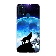 Защитные чехлы для Самсунг М31 (AlphaPrint) (ХИТ продаж) ВОЛК (Волк на луну)