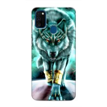 Защитные чехлы для Самсунг М31 (AlphaPrint) (ХИТ продаж) ВОЛК (Яркий волк)