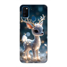 Яскравий чохол для Samsung Galaxy M31 з Зимові Оленята – Блискуче оленятко