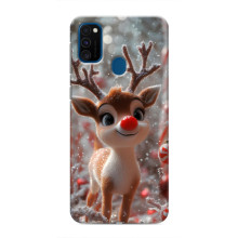 Яркий чехол для Samsung Galaxy M31 с Зимними Оленятами