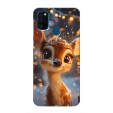 Яскравий чохол для Samsung Galaxy M31 з Зимові Оленята – Оленятко серед герлянд