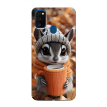 Печатный чехол «Зверята с кофе» для Samsung Galaxy M31