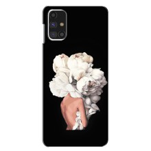 Чехлы (ART) Цветы на Samsung Galaxy M31s (VPrint) (Белые цветы)