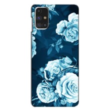 Чехлы (ART) Цветы на Samsung Galaxy M31s (VPrint) (Голубые Бутоны)