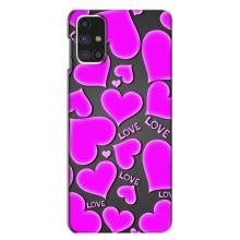 Чехлы для любимой на Самсунг М31с (VPrint) (Pink hearts)