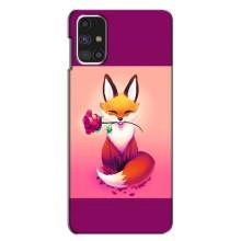 Чехлы с картинкой Лисички для Samsung Galaxy M31s (VPrint) (Лисичка с розочкой)