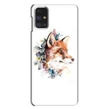 Чехлы с картинкой Лисички для Samsung Galaxy M31s (VPrint) (Лисичка в цветочках)