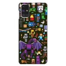 Чехол Майнкрафт на Samsung Galaxy M31s (AlphaPrint) Minecraft (Коллаж Майнкрафт)