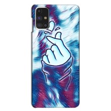 Чехол с принтом для Samsung Galaxy M31s (AlphaPrint - Знак сердечка) – Радужное сердце