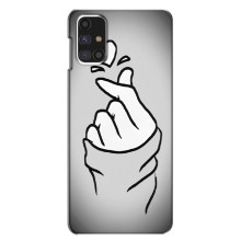 Чехол с принтом для Samsung Galaxy M31s (AlphaPrint - Знак сердечка) – Значок Love