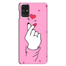 Чехол с принтом для Samsung Galaxy M31s (AlphaPrint - Знак сердечка) – Знак Love