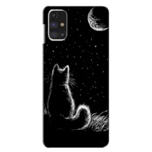 Чехол с принтом для Samsung Galaxy M31s (AlphaPrint) Модные коты – Котик и луна