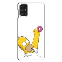 Чехол с Симпсонами для Samsung Galaxy M31s (VPrint) (Гомер с пончиком)