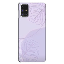 Чохол квітковий дизайн для Samsung Galaxy M31s – Монстера фіолетова