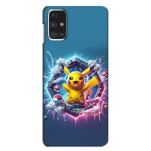 Чехол с Пикачу на Samsung Galaxy M31s (Лого Пикачу)