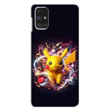 Чехол с Пикачу на Samsung Galaxy M31s (Пикачу с мячом)