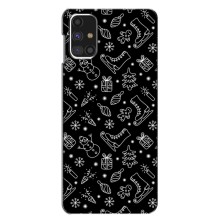 Новогодние, Праздничные Чехлы для Samsung Galaxy M31s - 2024 год (Новогодний фон)