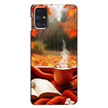 Чехол с уникальным дизайном «Осень с кофе» для Samsung Galaxy M31s – Кофе и дождь