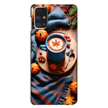 Чехол с уникальным дизайном «Осень с кофе» для Samsung Galaxy M31s – Кофе и тыквы